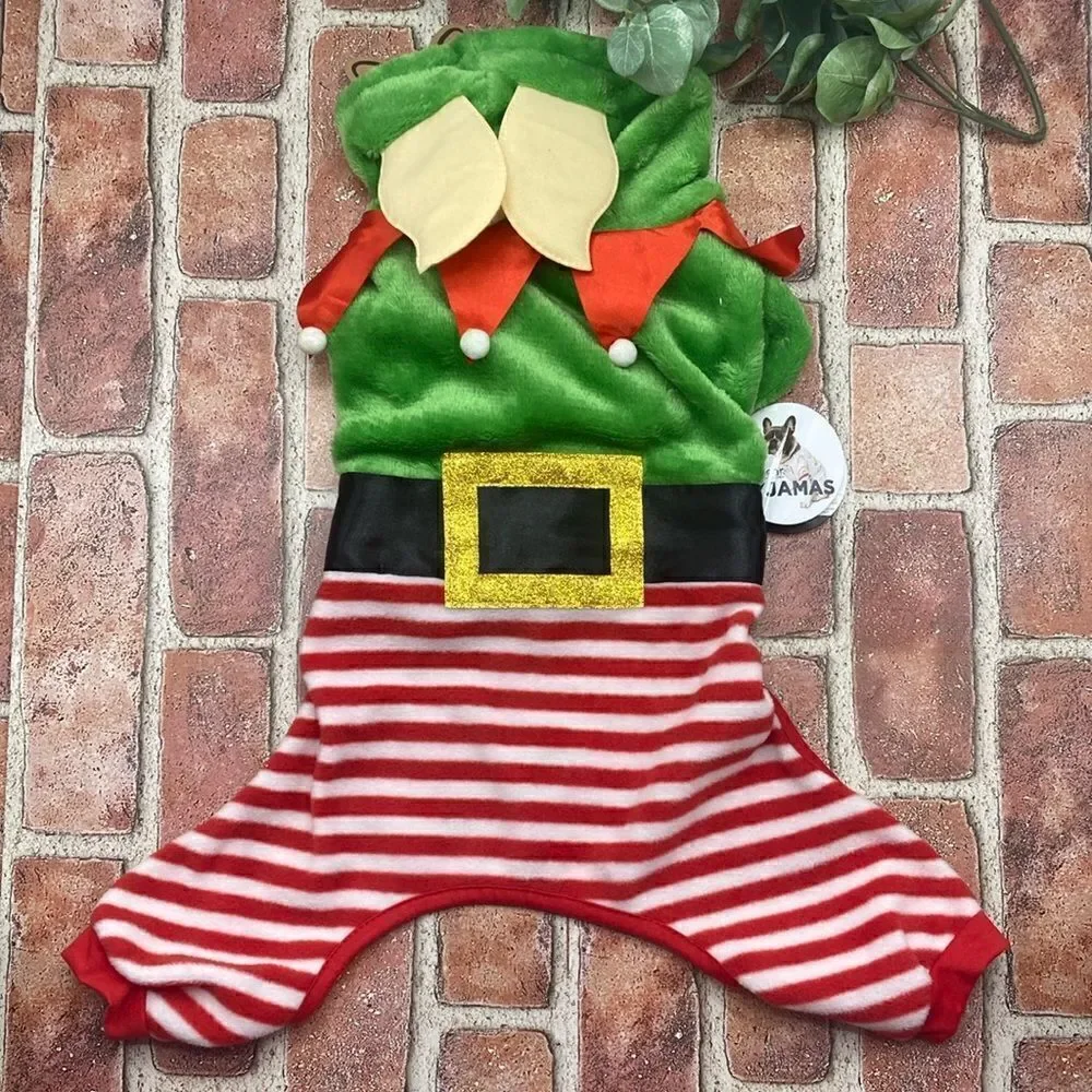 Dog Pet Holiday Costume Pajamas Outfit Christmas